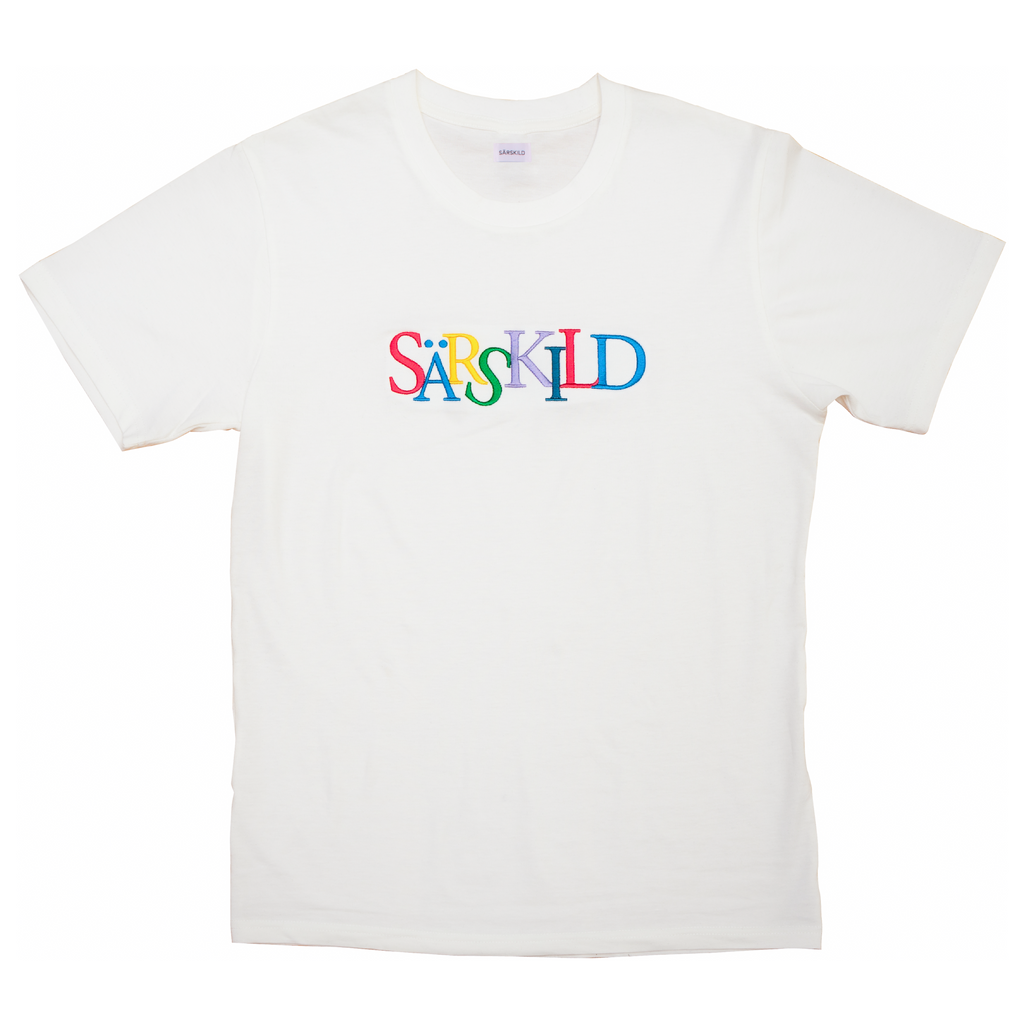 Light Cream Stitched In Letters T-Shirt